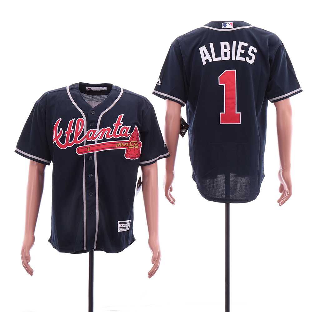 Braves 1 Ozzie Albies Navy Cool Base Jersey Sguo,We sell and wholesale Braves 1 Ozzie Albies Navy Cool Base Jersey Sguo on line form chian!